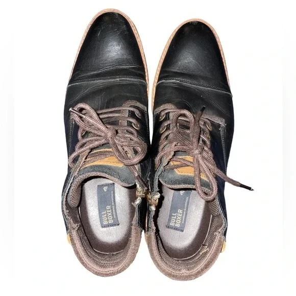 Bull Boxer Mens Holten Dark Leather Chukka Boots US Size 12 Black Dark Brown - Picture 6 of 11